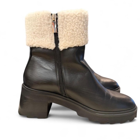 bobbies Aïko Italian Leather Healed Boot with Sherpa Cuff - Picture 6 of 11
